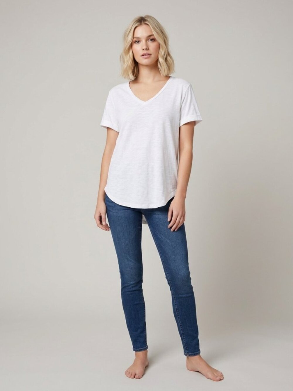 2/$30 Chico's The Ultimate Tee Short Sleeve Shirttail Tunic White XL/ 16 #A4198